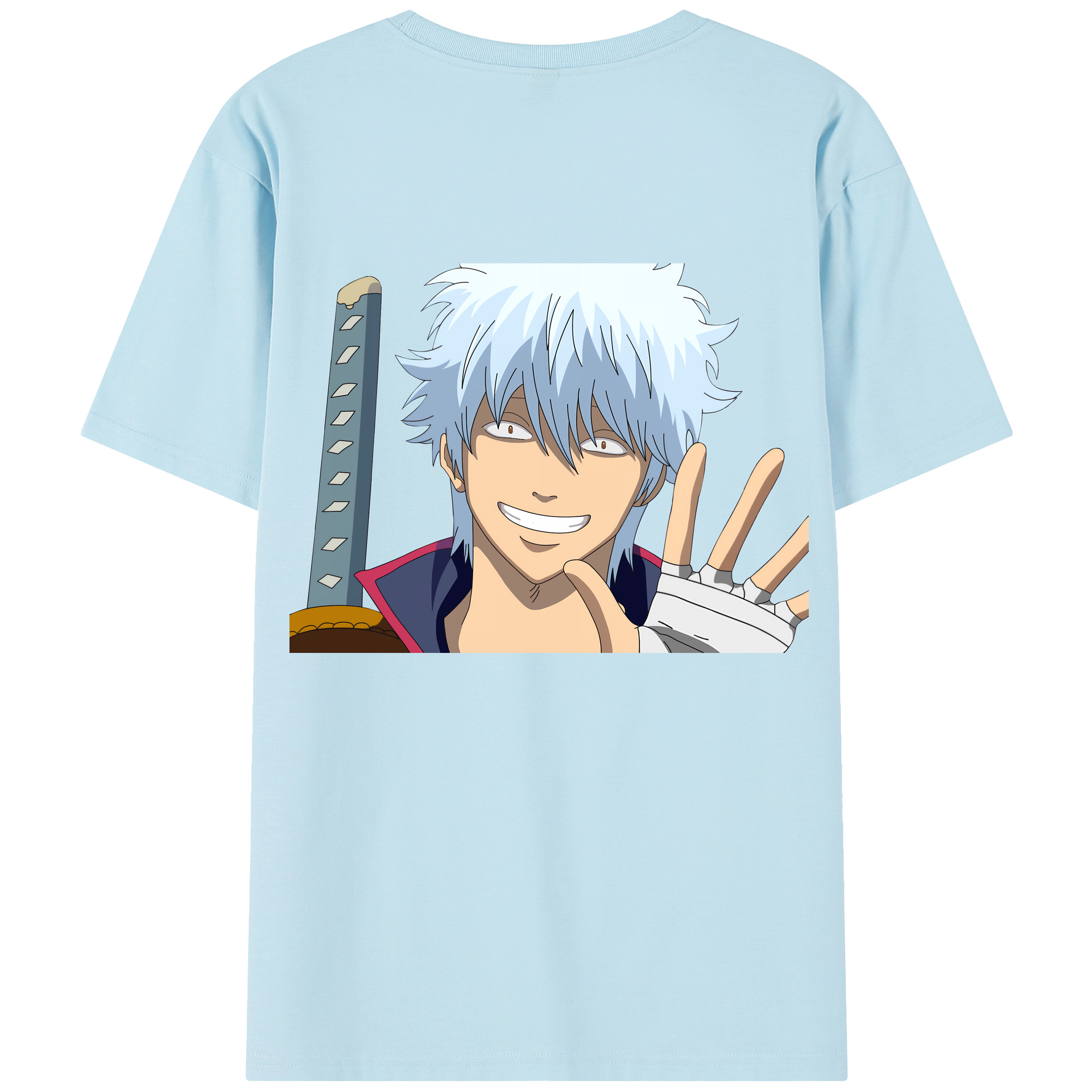 （画像用） ぎんたま 坂田銀時（さかたぎんとき） 神楽 志村新八（しむら しんぱち） GINTAMA Sakata Gintoki Kagura Shimura Shinpachi 綿100％半袖Tシャツ（背面プリント）